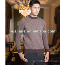 fashion style men's 100% cashmere jacquard sweater